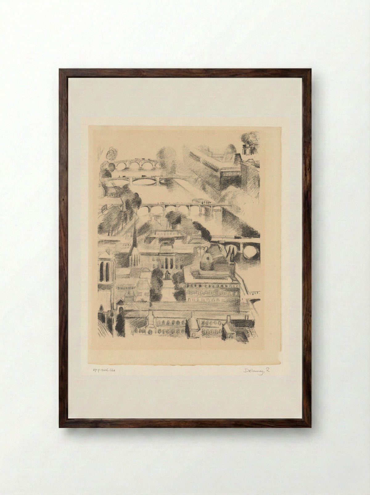 Gezicht op Parijs - Robert Delaunay - Framed Print Dark Wood