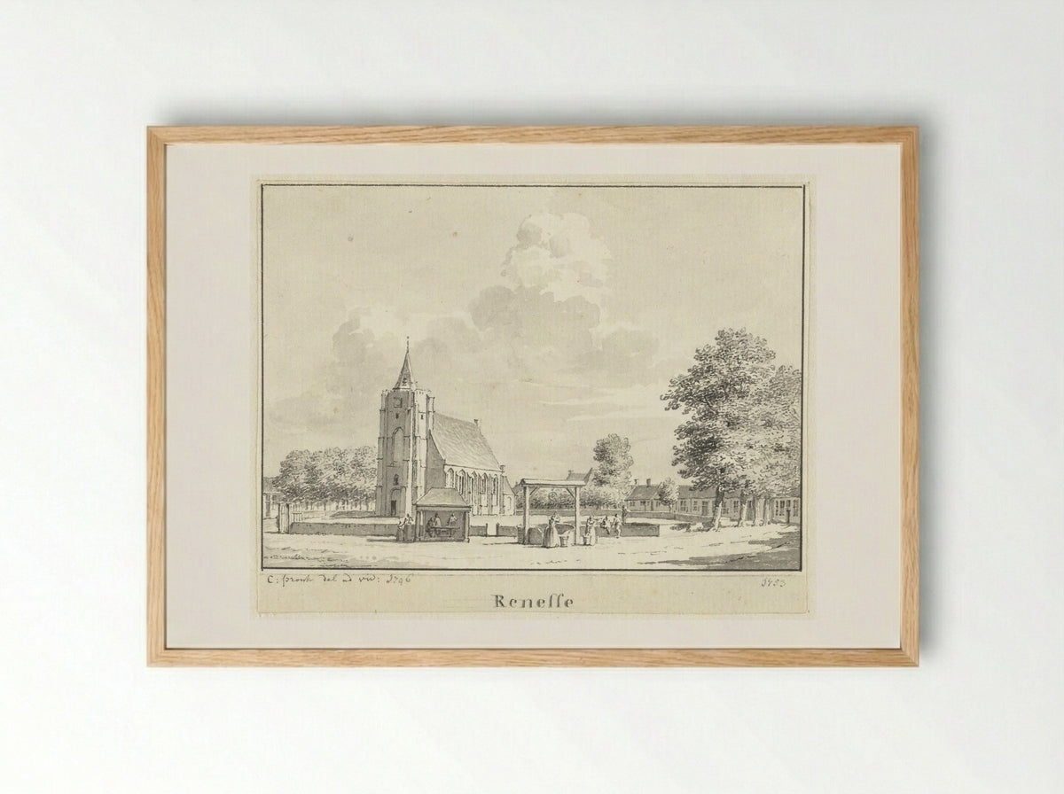 Gezicht op Renesse - Cornelis Pronk - Framed Print Wood