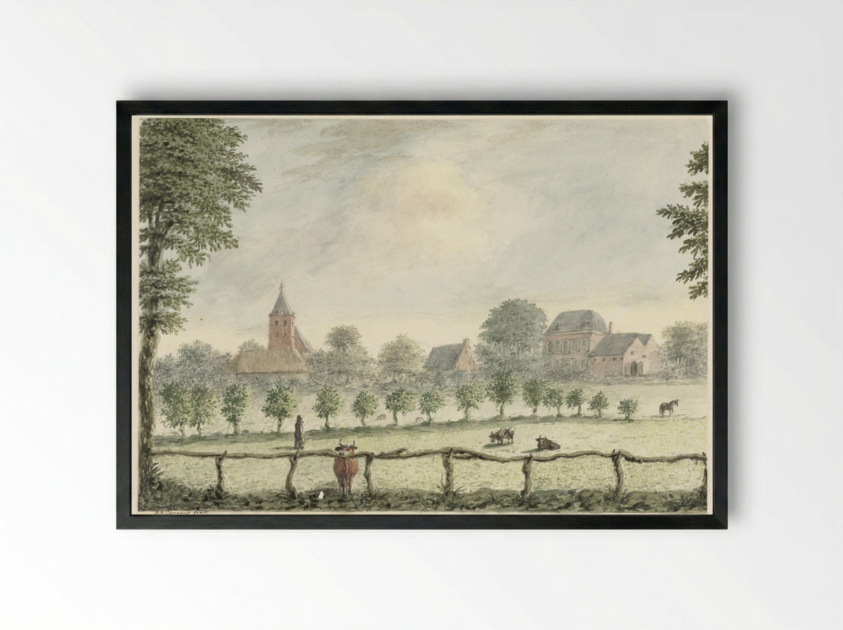 Gezicht op Renkum - Dirk Abraham Clemens - Framed Print Black