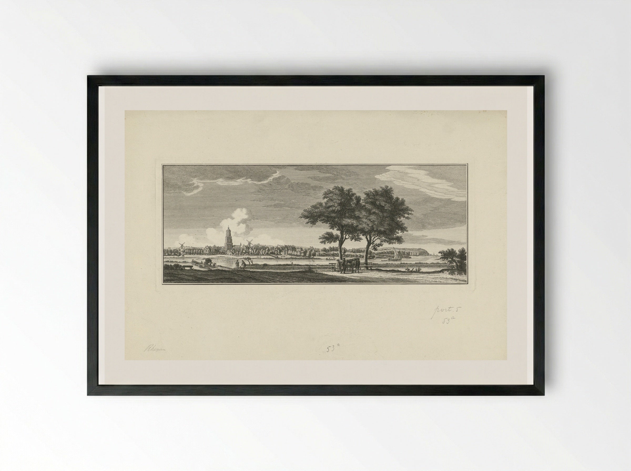 Gezicht op Rhenen - Jan Caspar Philips - Framed Print Black