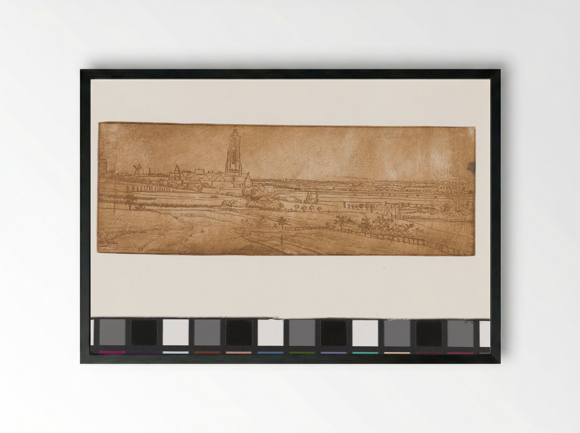 Gezicht op Rhenen - Jan Ruyscher - Framed Print Black