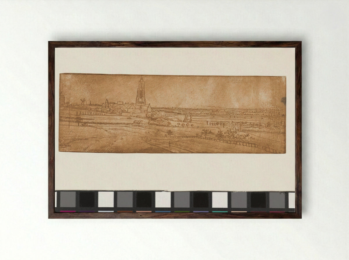 Gezicht op Rhenen - Jan Ruyscher - Framed Print Dark Wood