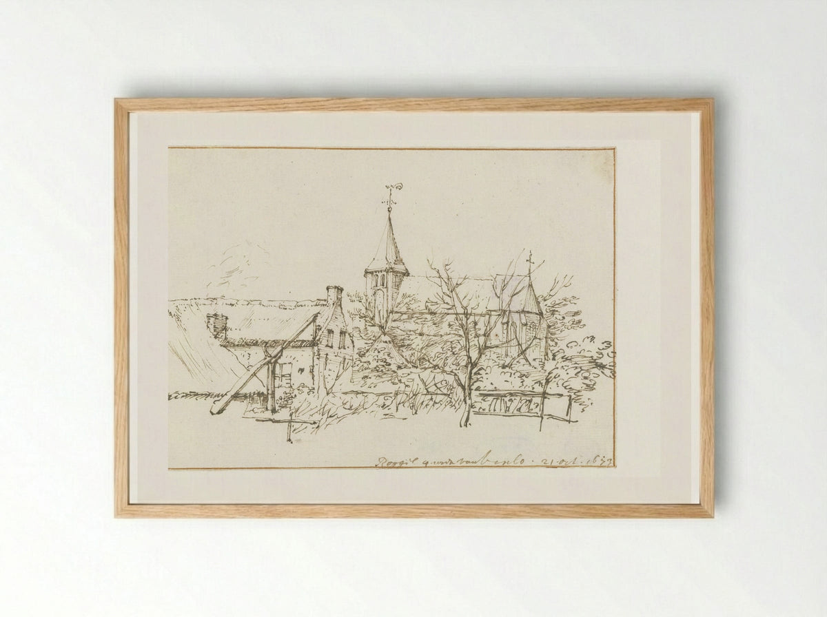 Gezicht op Roggel - Constantijn Huygens (II) - Framed Print Wood