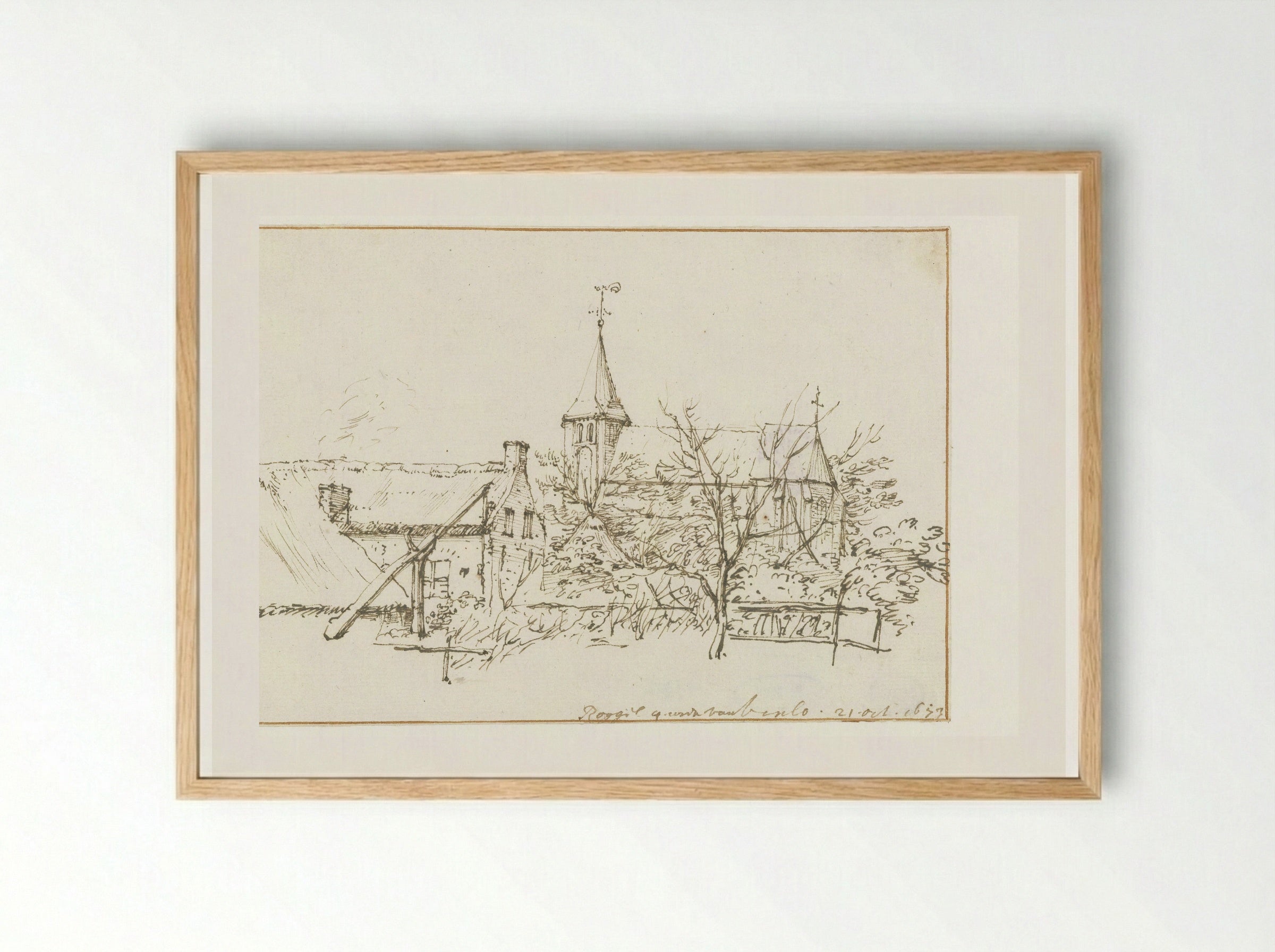 Gezicht op Roggel - Constantijn Huygens (II) - Framed Print Wood
