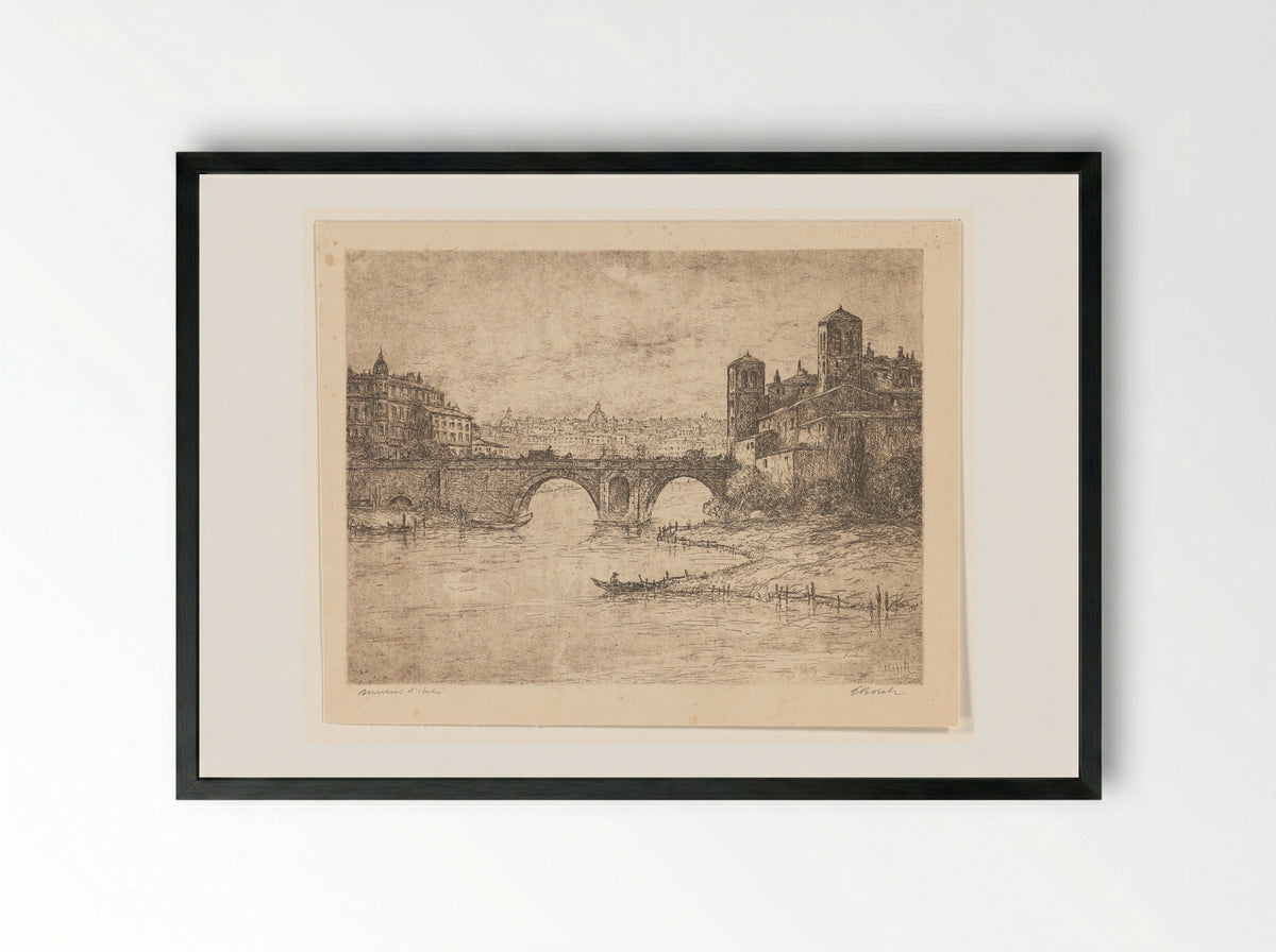 Gezicht op Rome - Etienne Bosch - Framed Print Black