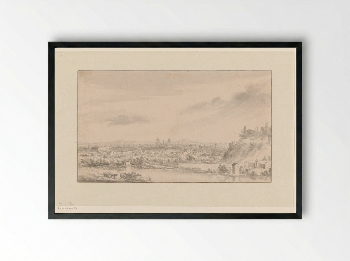 Gezicht op Rome - Jacob de Heusch - Framed Print Black