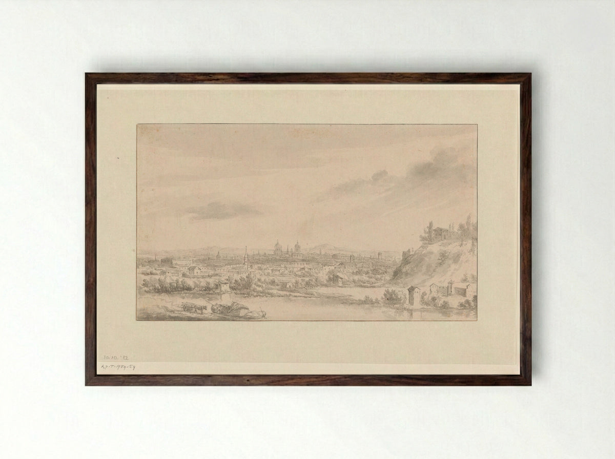 Gezicht op Rome - Jacob de Heusch - Framed Print Dark Wood