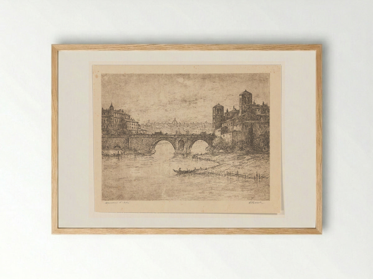 Gezicht op Rome - Etienne Bosch - Framed Print Wood