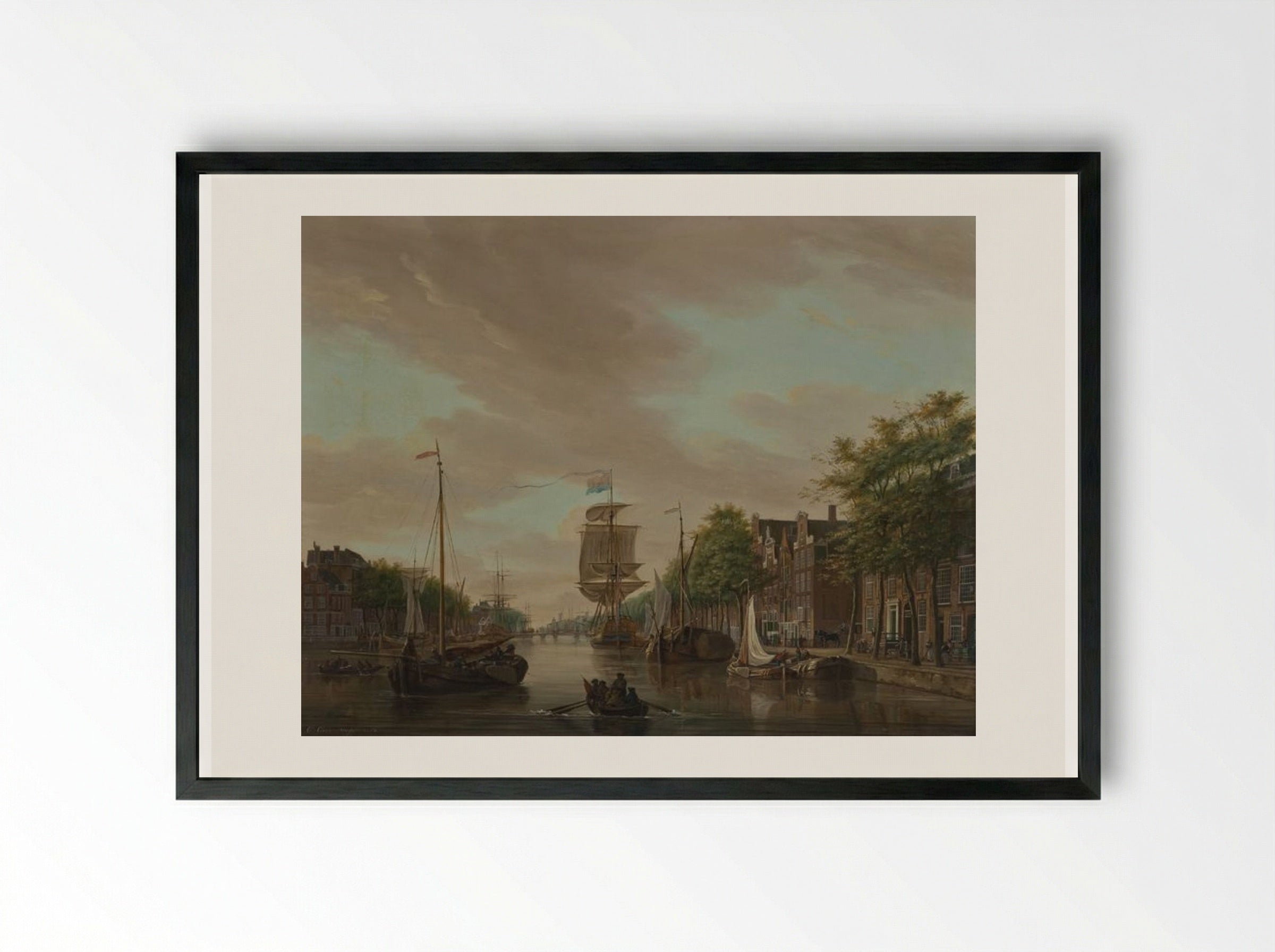 Gezicht op Rotterdam gezien vanaf de Maas - Gerrit Groenewegen - Framed Print Black