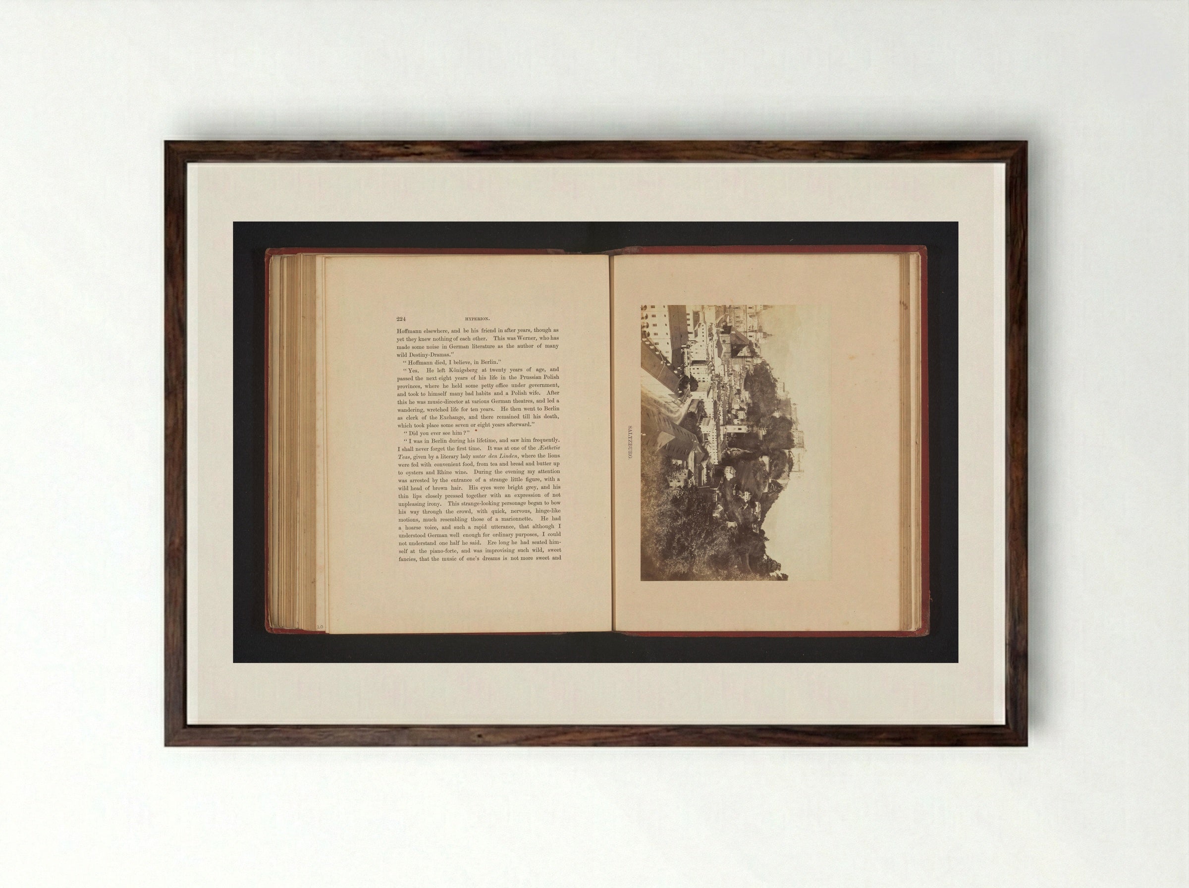 Gezicht op Salzburg - Francis Frith - Framed Print Dark Wood