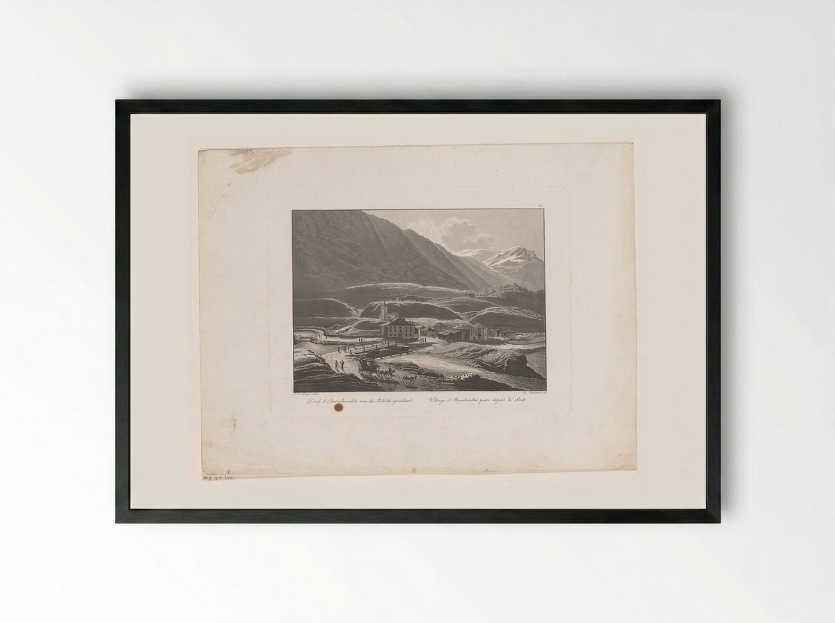 Gezicht op San Bernardino - Johann Jakob Meyer - Framed Print Black
