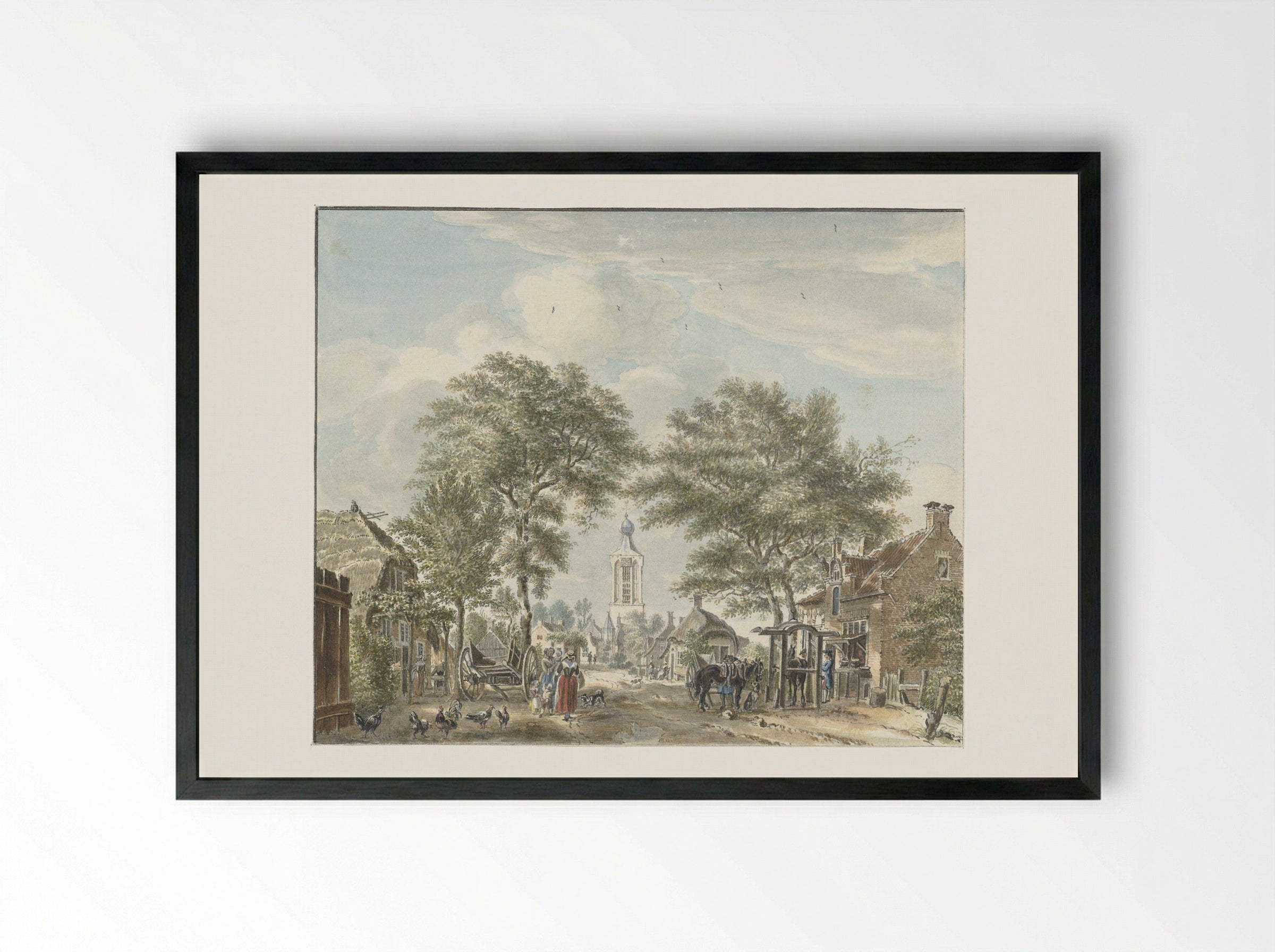Gezicht op Scherpenzeel - Jan de Beijer - Framed Print Black