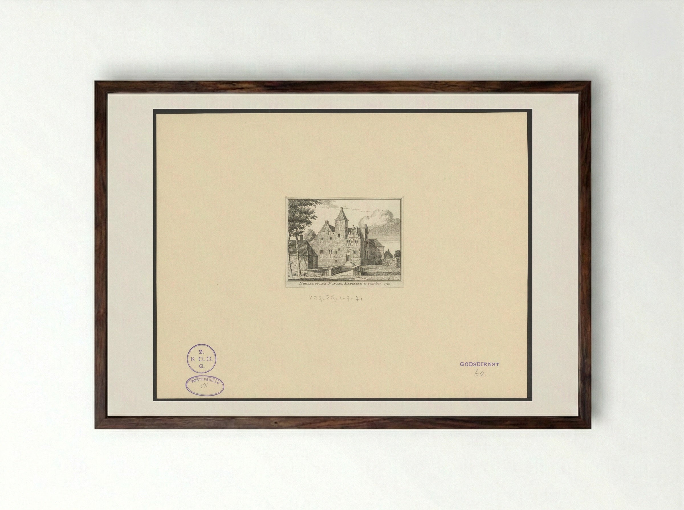 Gezicht op Sint-Catharinadal - Hendrik Spilman - Framed Print Dark Wood