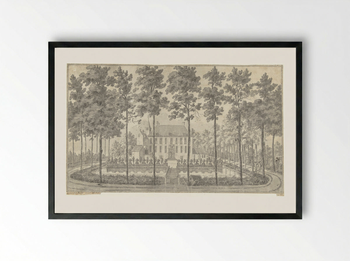 Gezicht op Slot Appeltern - Dirk van der Burg - Framed Print Black