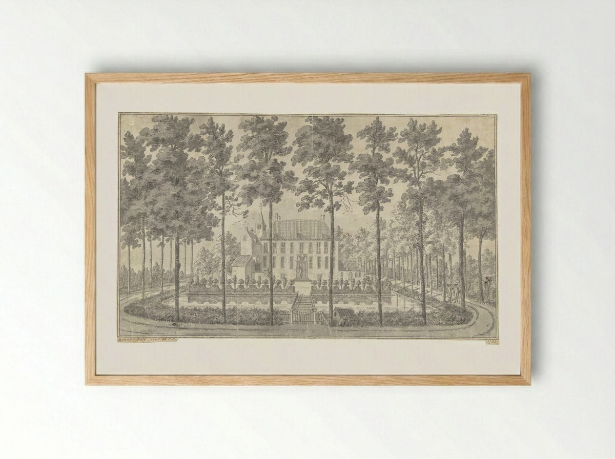Gezicht op Slot Appeltern - Dirk van der Burg - Framed Print Wood