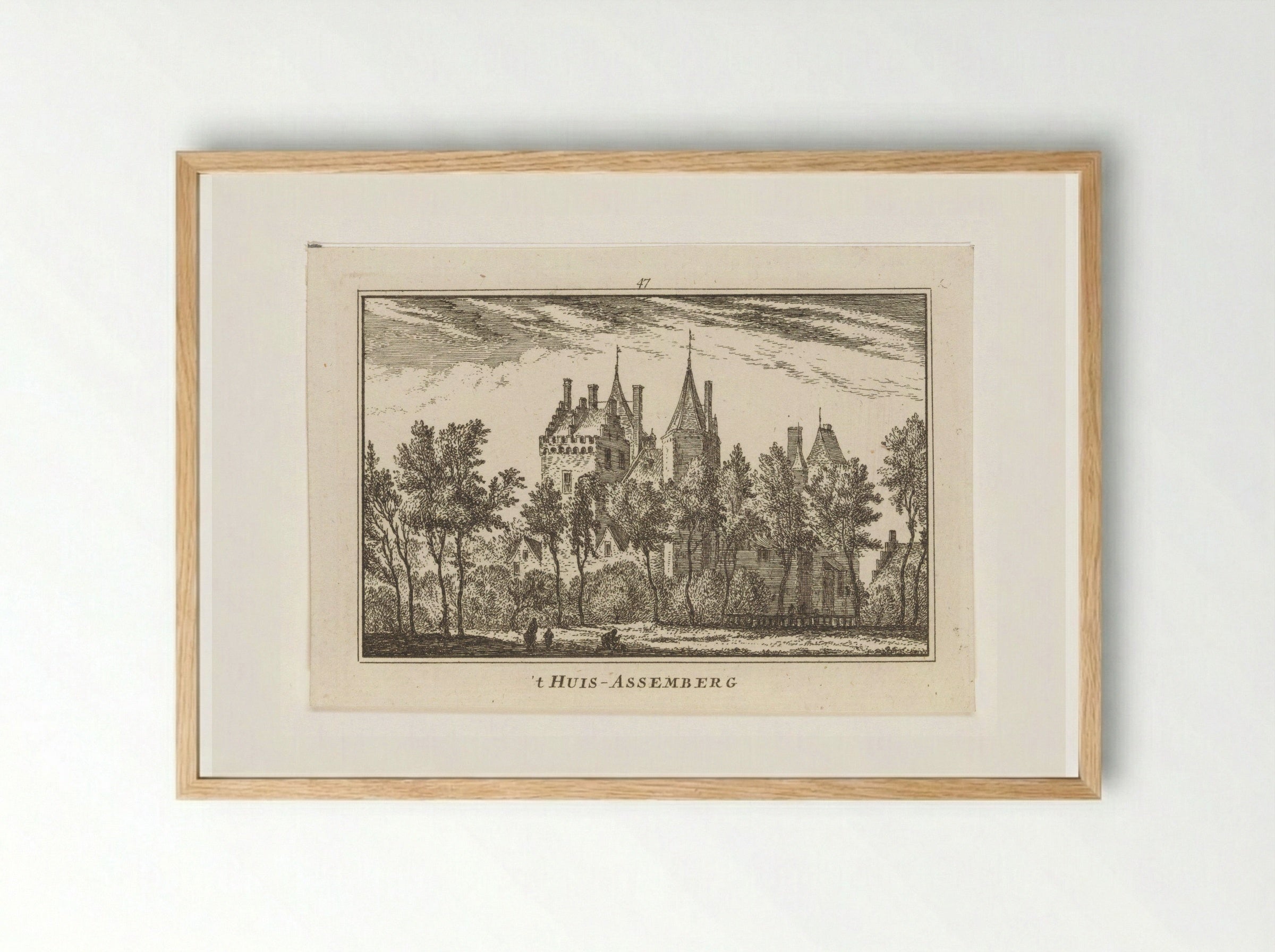 Gezicht op Slot Assumburg - Abraham Rademaker - Framed Print Wood
