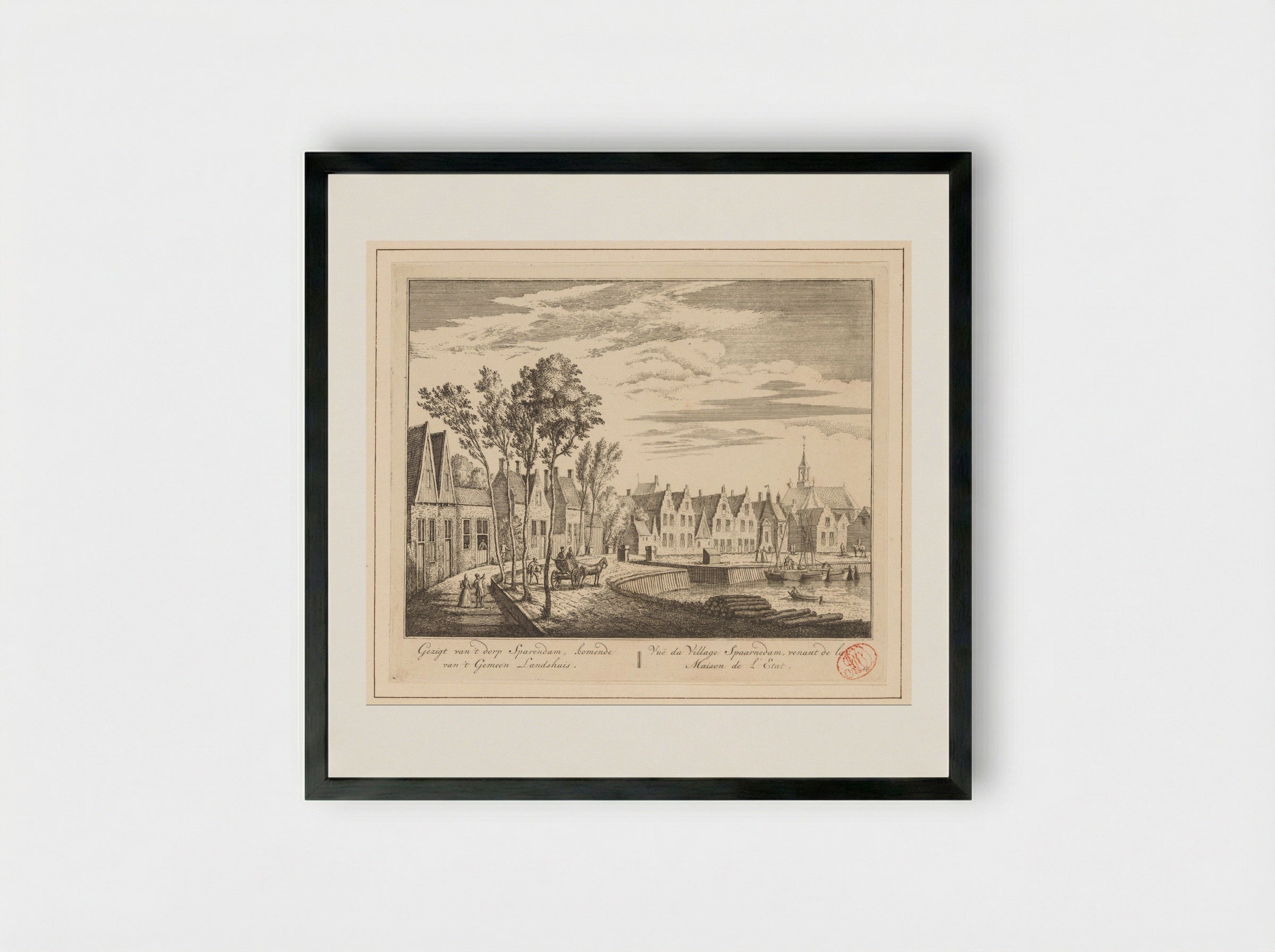 Gezicht op Spaarndam - Abraham Rademaker - Framed Print Black
