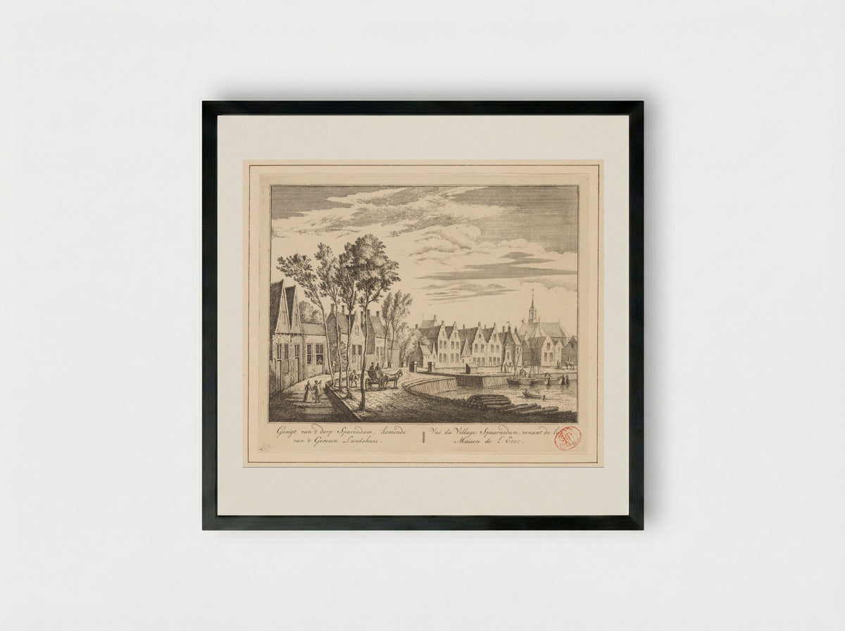 Gezicht op Spaarndam - Abraham Rademaker - Framed Print Black