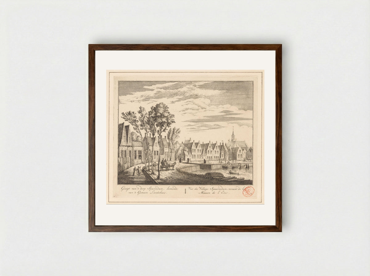 Gezicht op Spaarndam - Abraham Rademaker - Framed Print Dark Wood