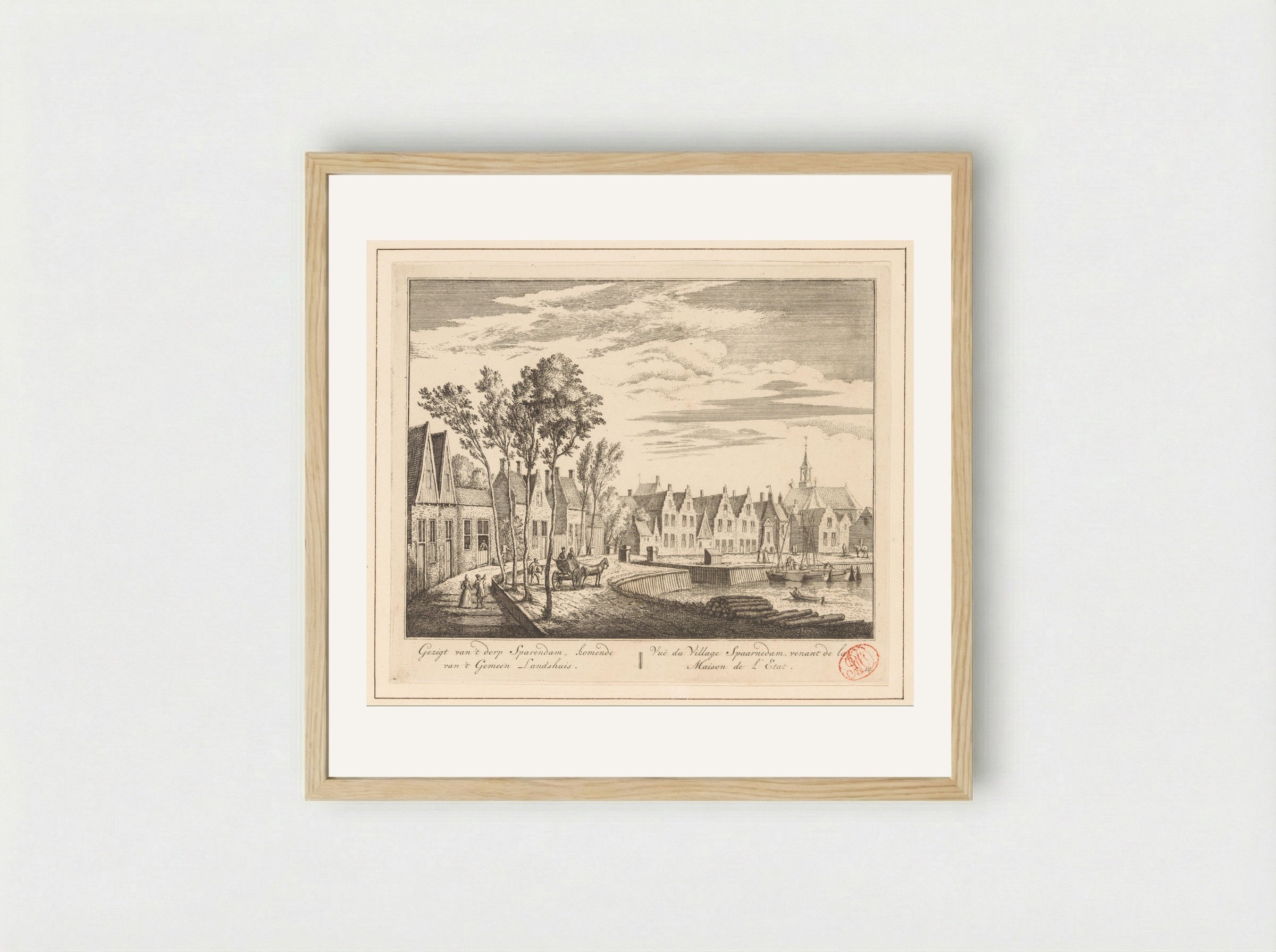 Gezicht op Spaarndam - Abraham Rademaker - Framed Print Wood