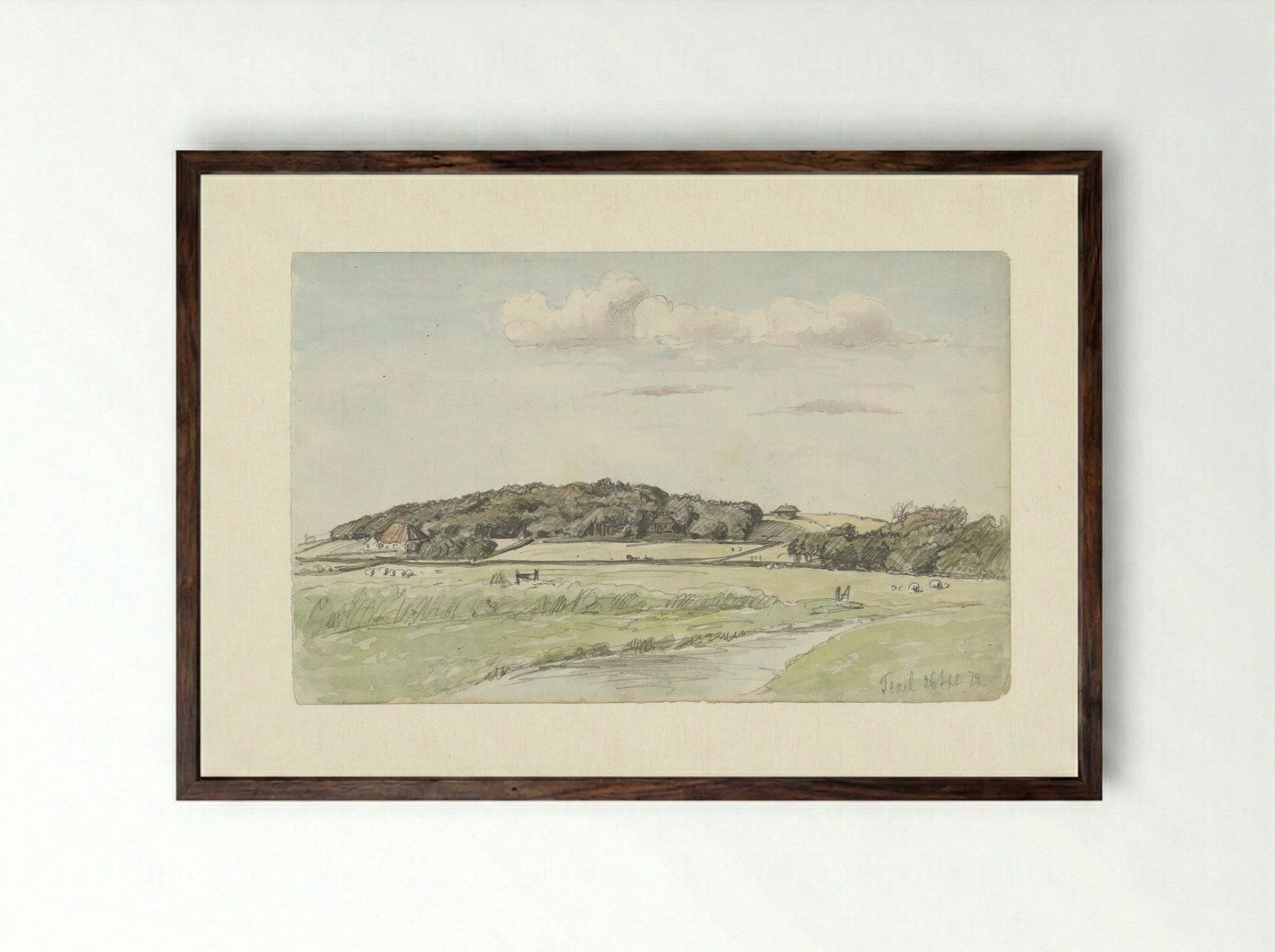Gezicht op Texel - Jan Hoynck van Papendrecht - Framed Print Dark Wood