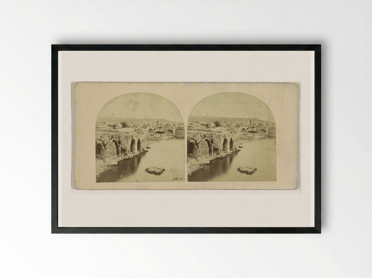 Gezicht op Tiberias - Francis Frith - Framed Print Black