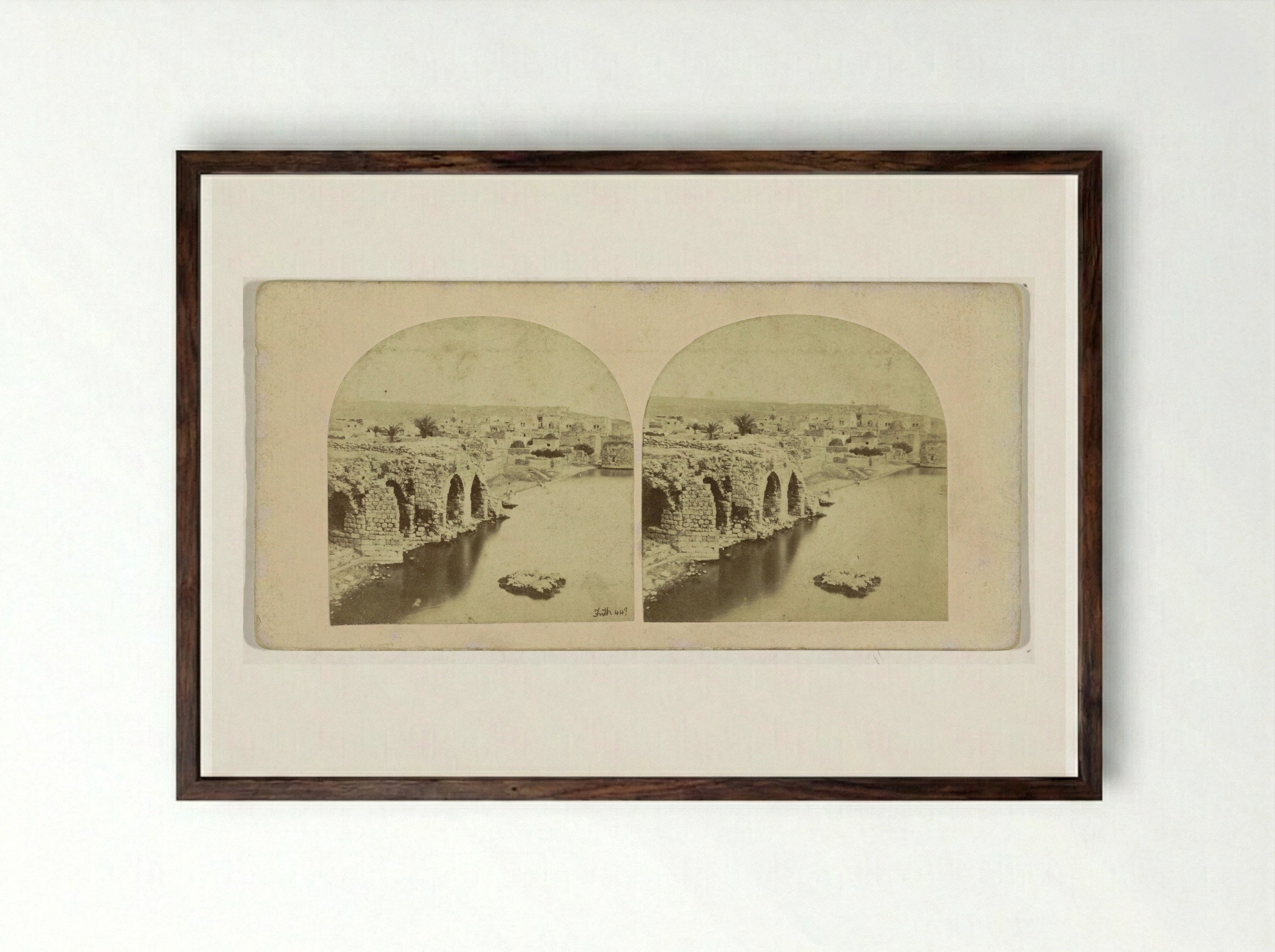 Gezicht op Tiberias - Francis Frith - Framed Print Dark Wood