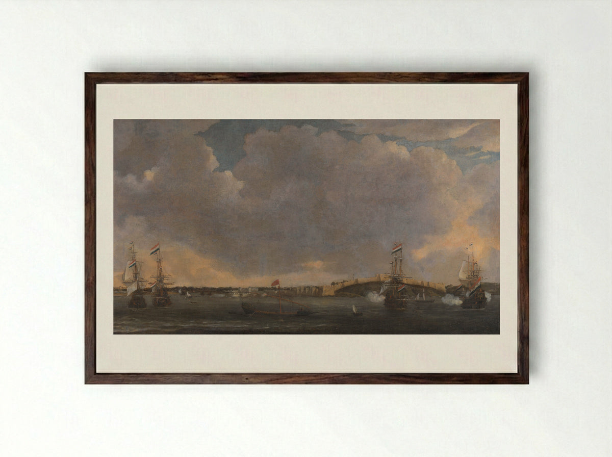 Gezicht op Tripolis - Admiraliteit van Amsterdam - Framed Print Dark Wood