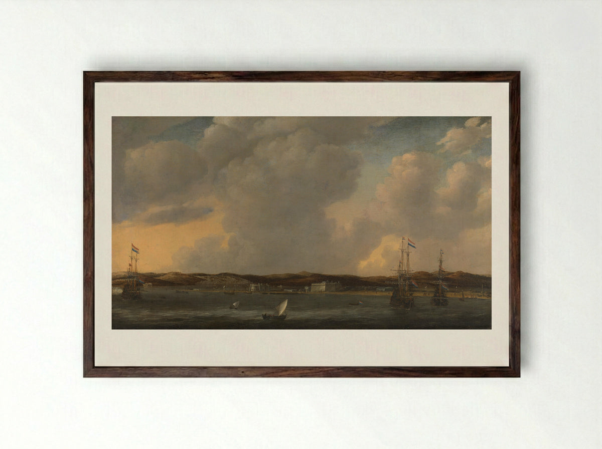 Gezicht op Tunis - Admiraliteit van Amsterdam - Framed Print Dark Wood