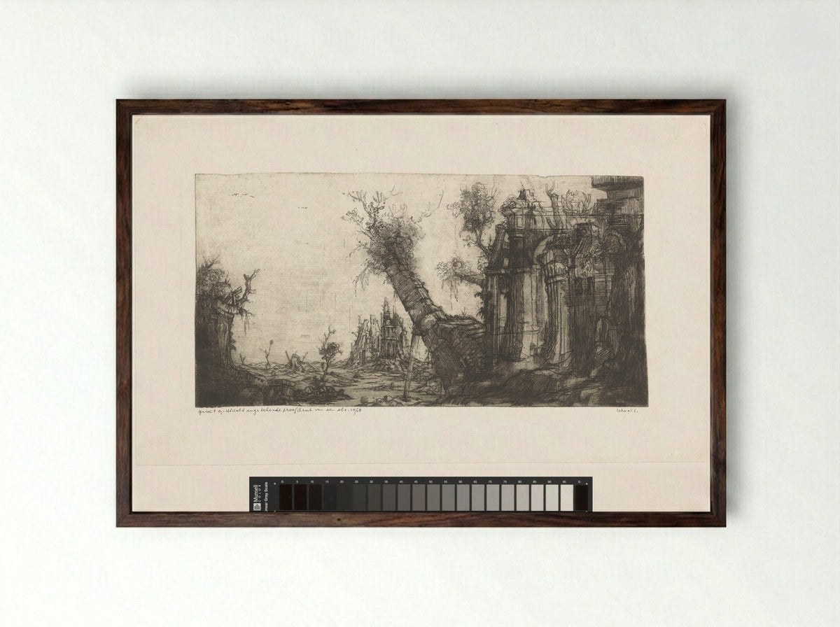 Gezicht op Utrecht - Dirkje Kuik - Framed Print Dark Wood