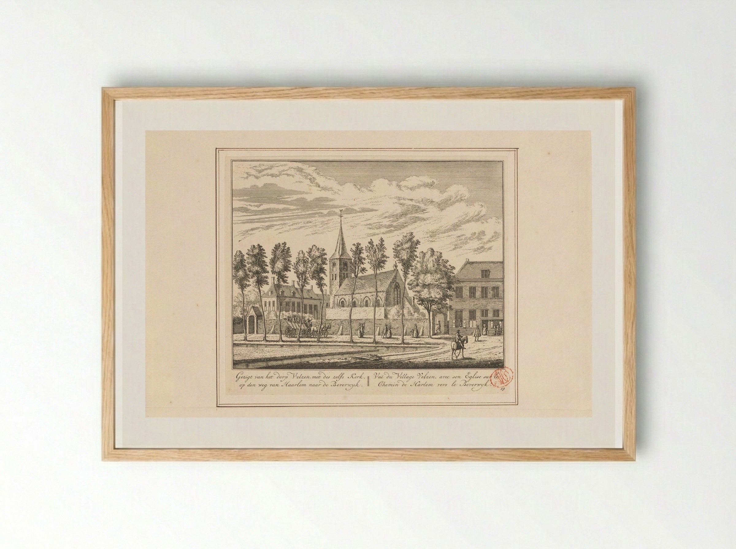 Gezicht op Velsen - Abraham Rademaker - Framed Print Wood