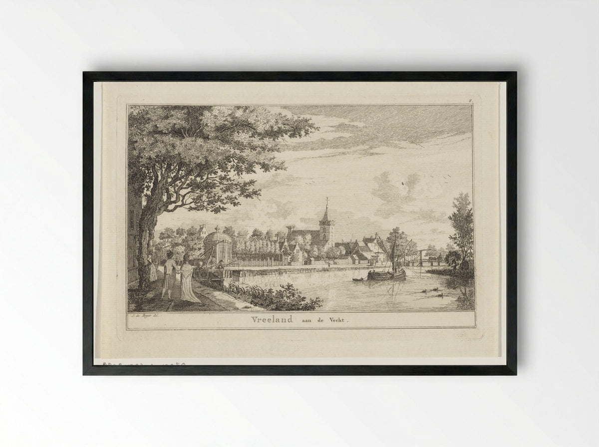 Gezicht op Vreeland - Jan de Beyer - Framed Print Black