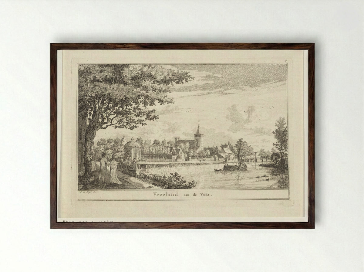 Gezicht op Vreeland - Jan de Beyer - Framed Print Dark Wood
