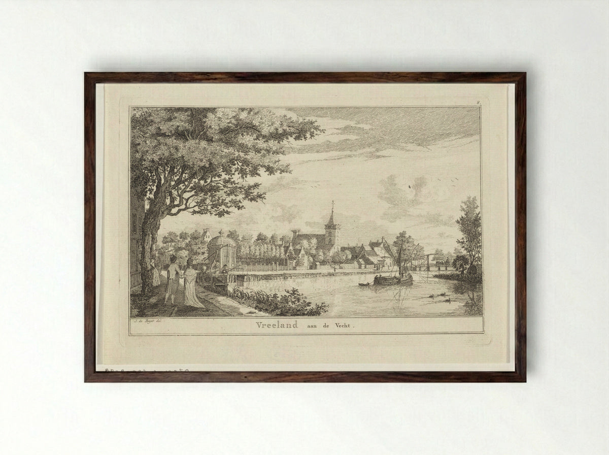 Gezicht op Vreeland - Jan de Beyer - Framed Print Dark Wood