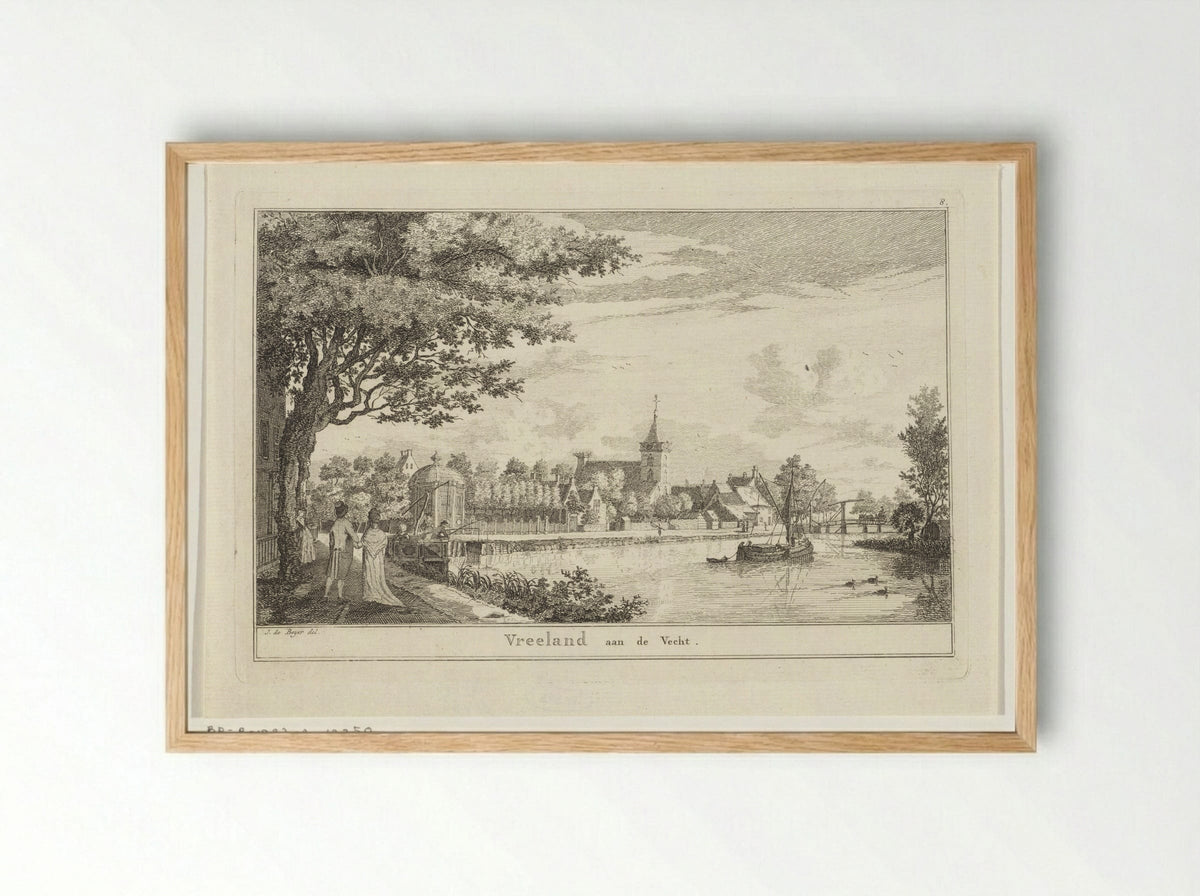 Gezicht op Vreeland - Jan de Beyer - Framed Print Wood