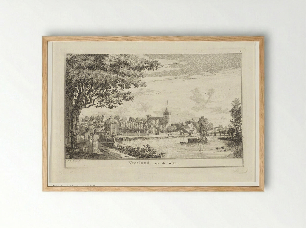 Gezicht op Vreeland - Jan de Beyer - Framed Print Wood