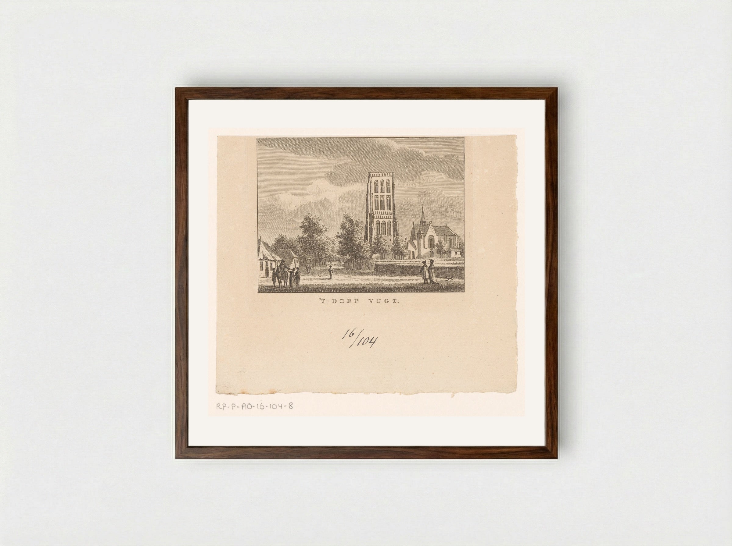 Gezicht op Vught - Carel Frederik Bendorp (I) - Framed Print Dark Wood