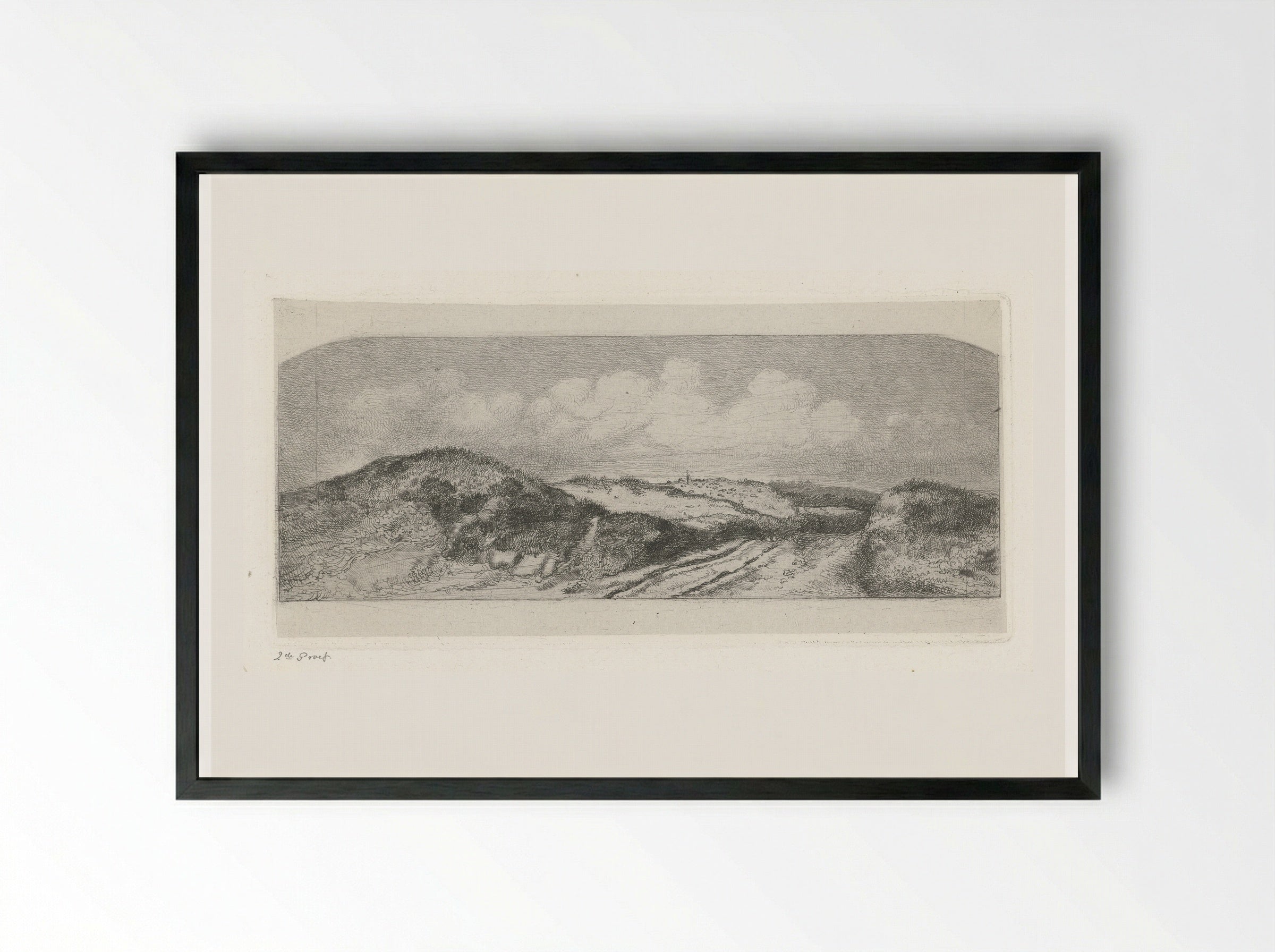 Gezicht op Wassenaar vanuit de duinen - Jacobus Ludovicus Cornet - Framed Print Black