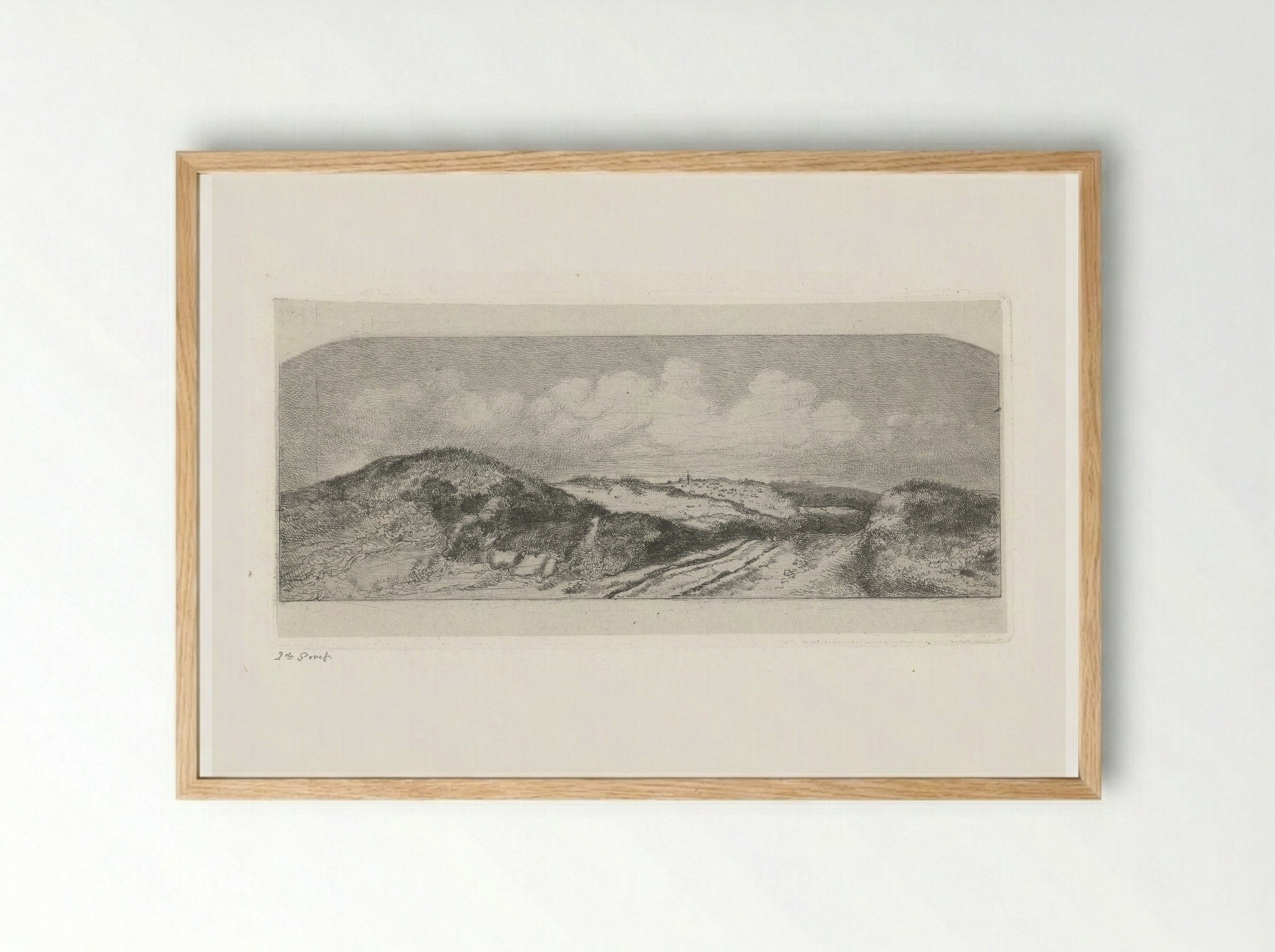 Gezicht op Wassenaar vanuit de duinen - Jacobus Ludovicus Cornet - Framed Print Wood