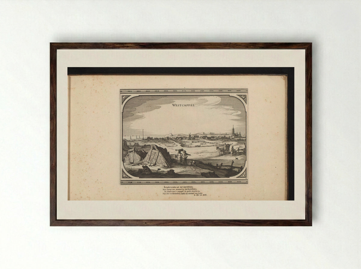 Gezicht op Westkapelle - Pieter Hendricksz. Schut - Framed Print Dark Wood