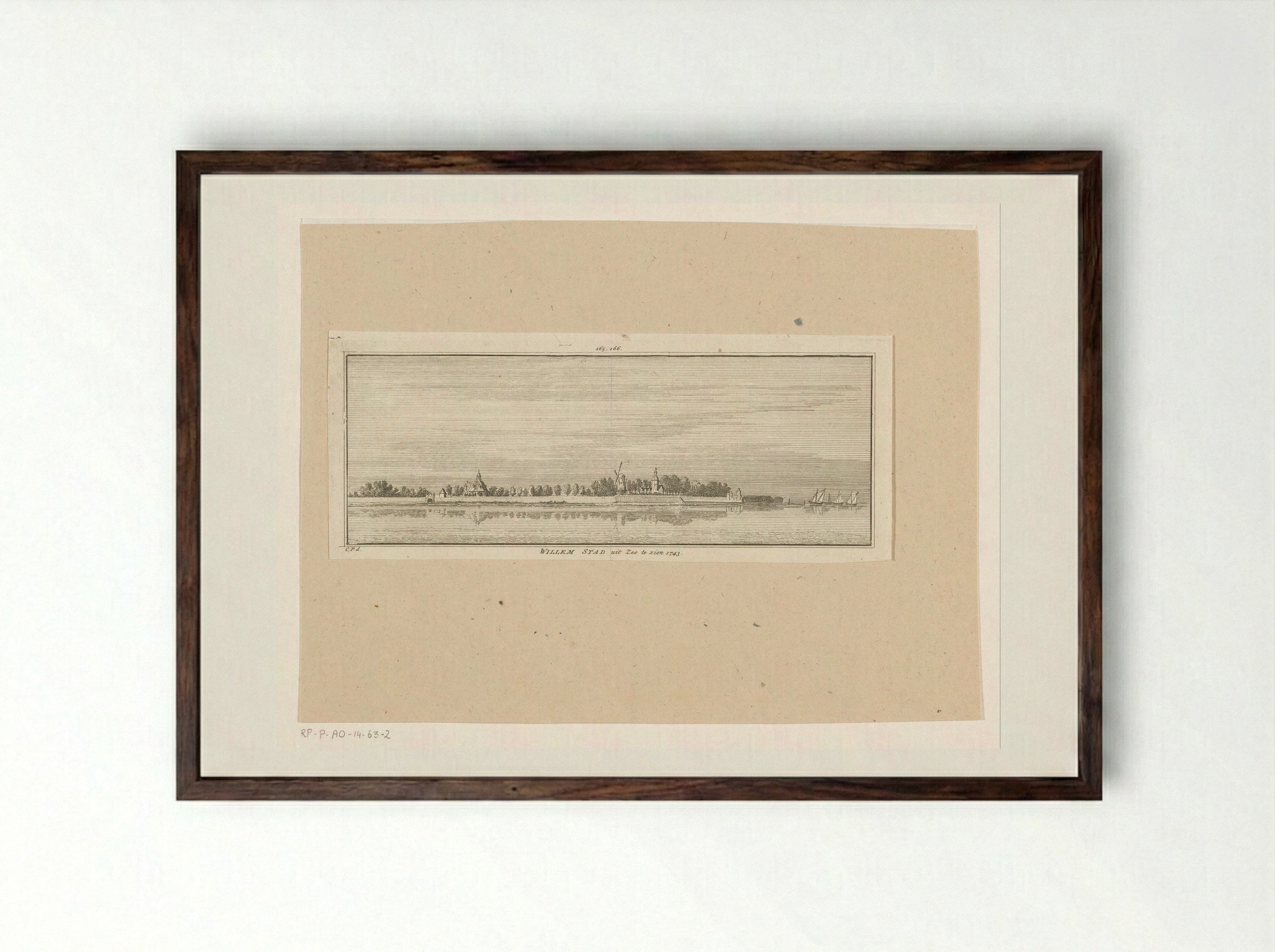Gezicht op Willemstad (Noord-Brabant) - Hendrik Spilman - Framed Print Dark Wood