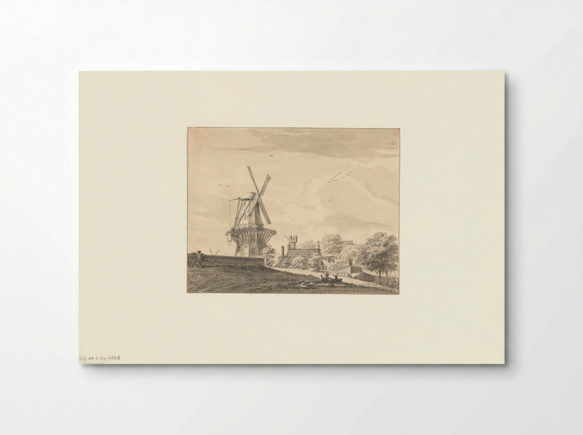 Gezicht op bolwerk Rijk met molen De Victor - Bartholomeus Barbiers - Poster