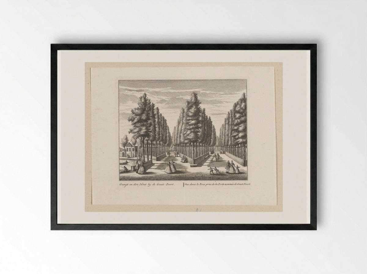 Gezicht op boslanen in de Alkmaarder Hout - Leonard Schenk - Framed Print Black