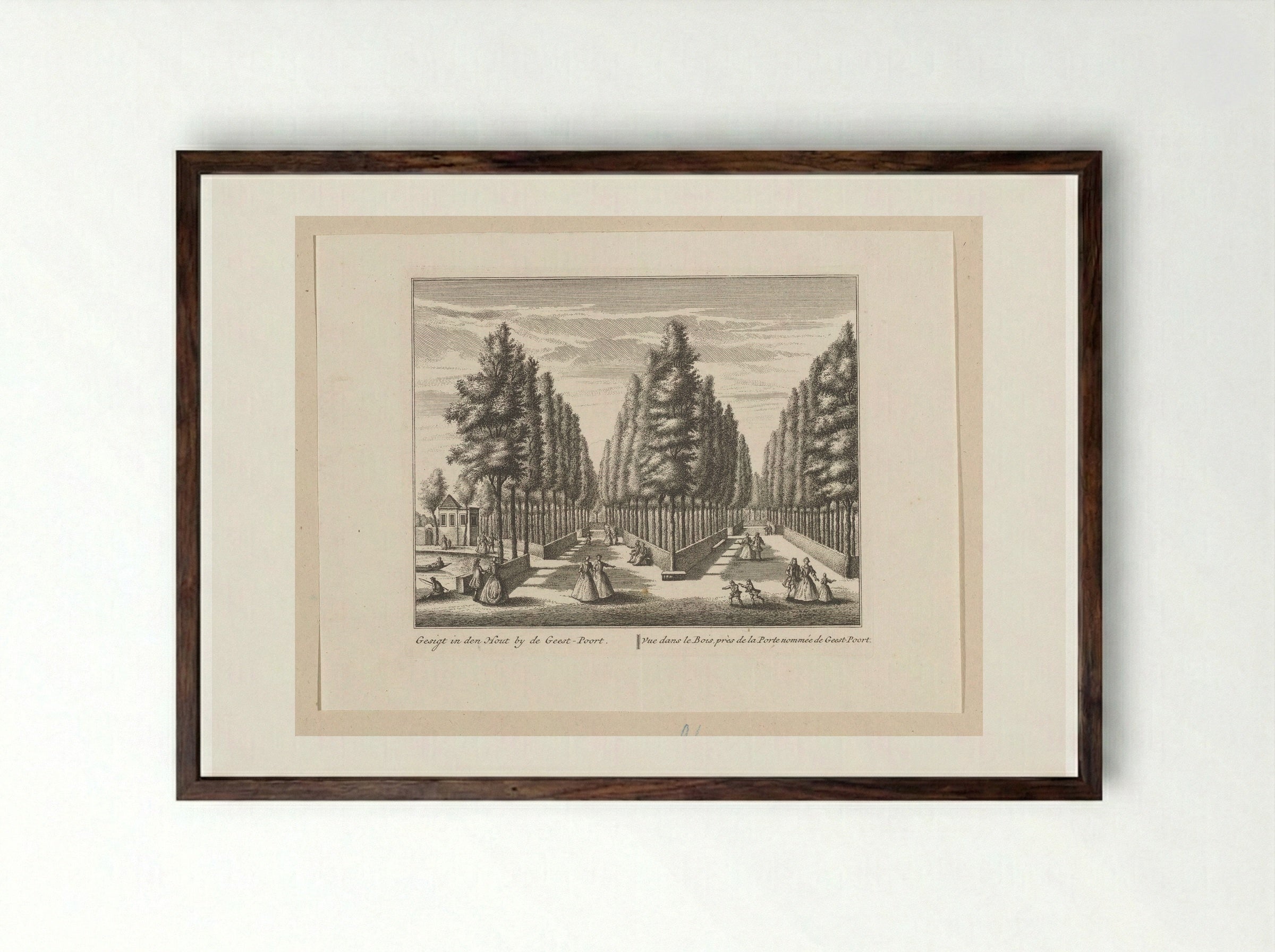 Gezicht op boslanen in de Alkmaarder Hout - Leonard Schenk - Framed Print Dark Wood
