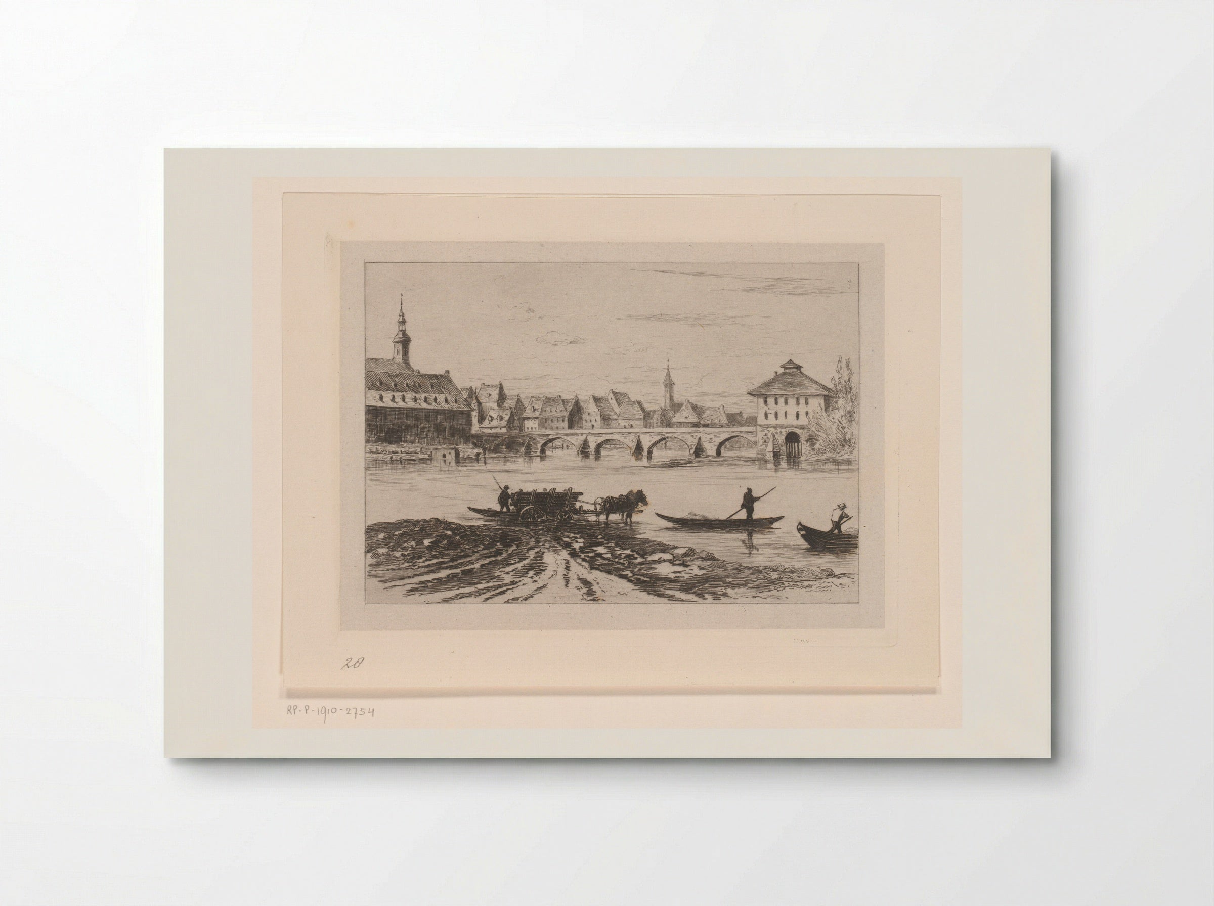 Gezicht op de Alte Brücke in Frankfurt am Main - Carel Nicolaas Storm van 's-Gravesande - Poster