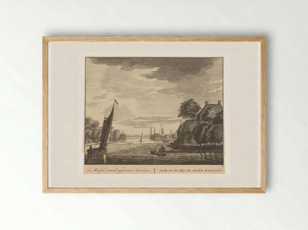 Gezicht op de Amstel bij Huis De Omval - Matthijs Pool - Framed Print Wood