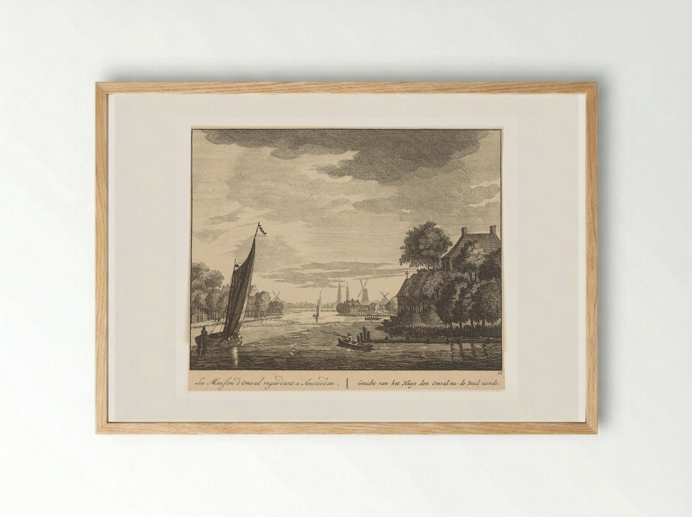 Gezicht op de Amstel bij Huis De Omval - Matthijs Pool - Framed Print Wood