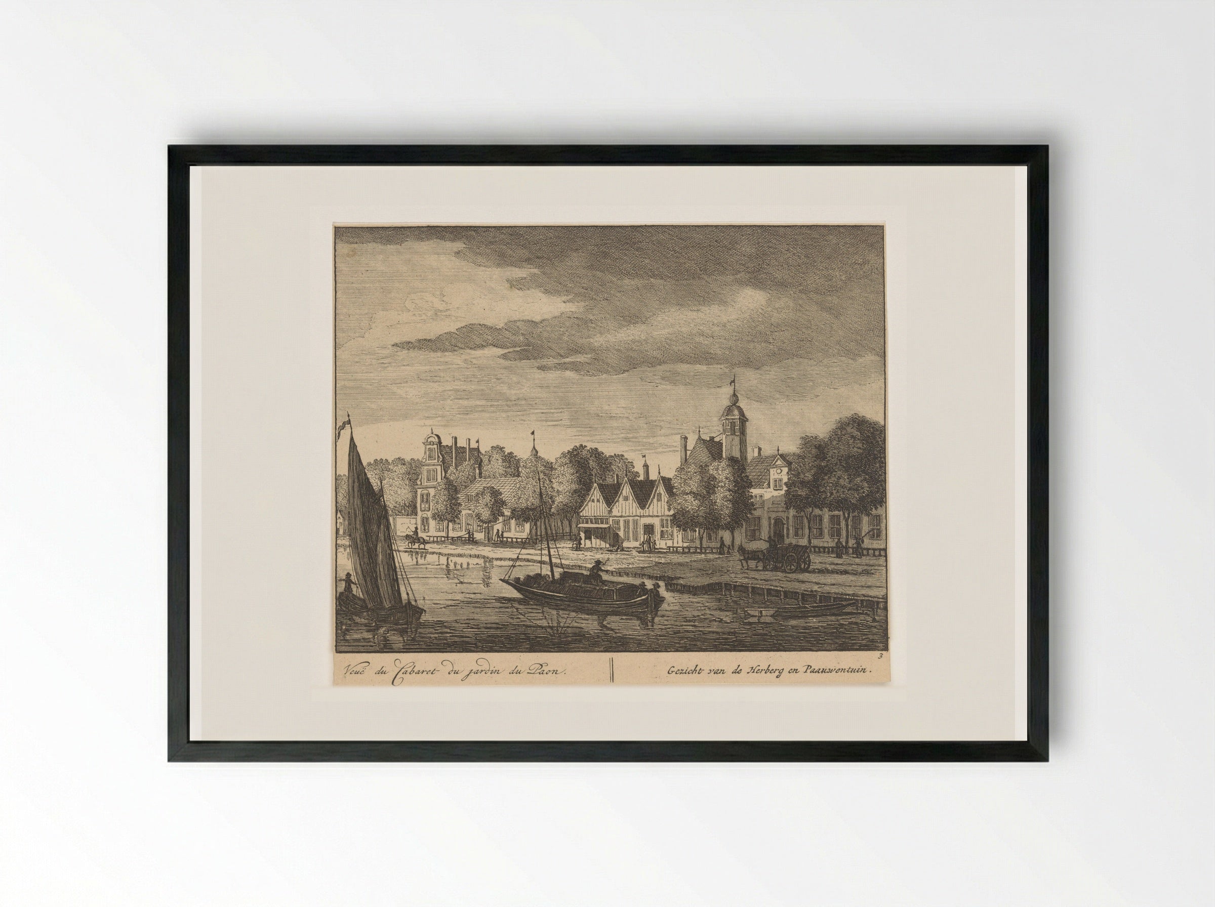 Gezicht op de Amstel bij Pauwentuin - Matthijs Pool - Framed Print Black