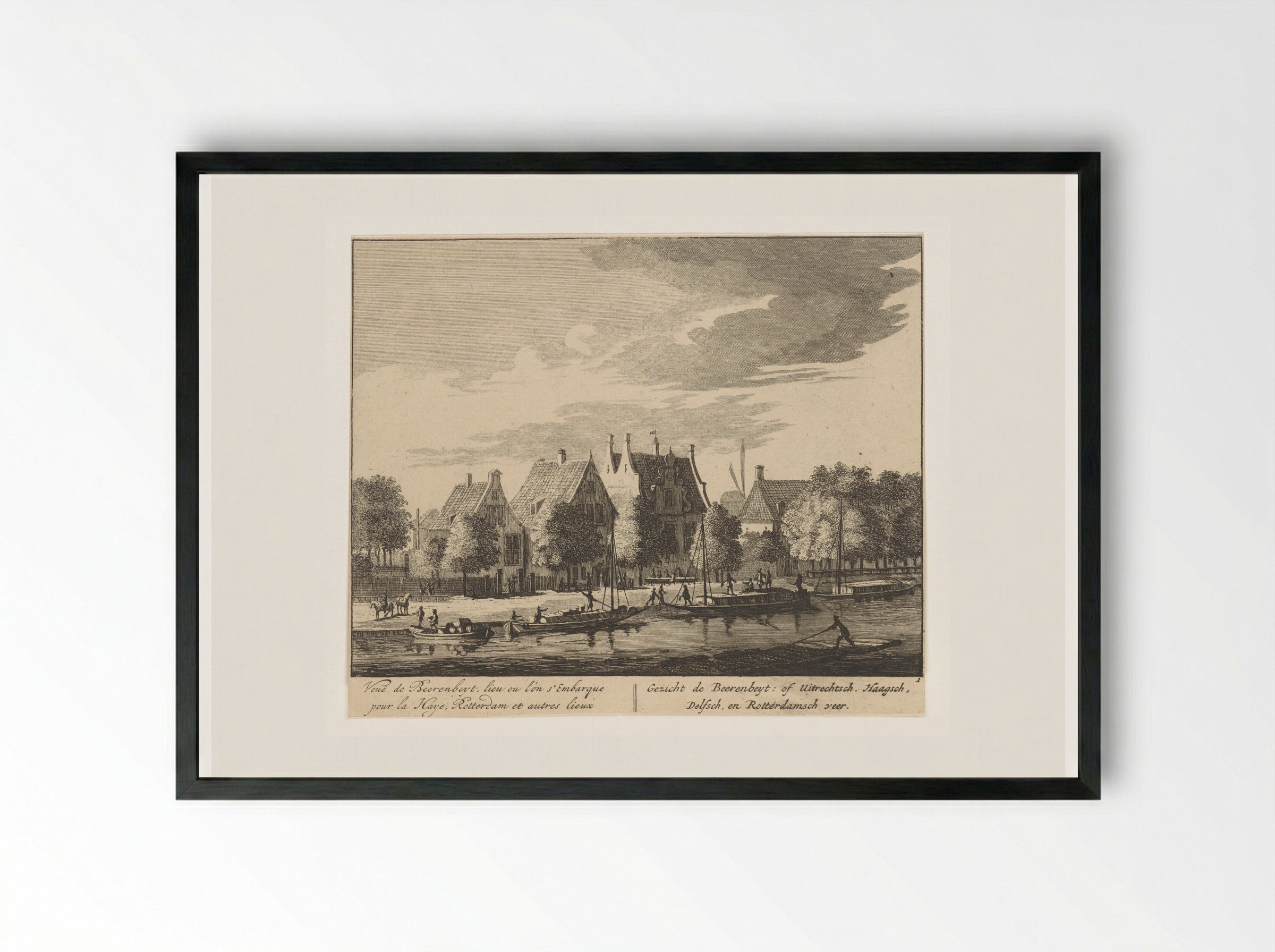 Gezicht op de Amstel bij herberg de Beerebijt - Matthijs Pool - Framed Print Black