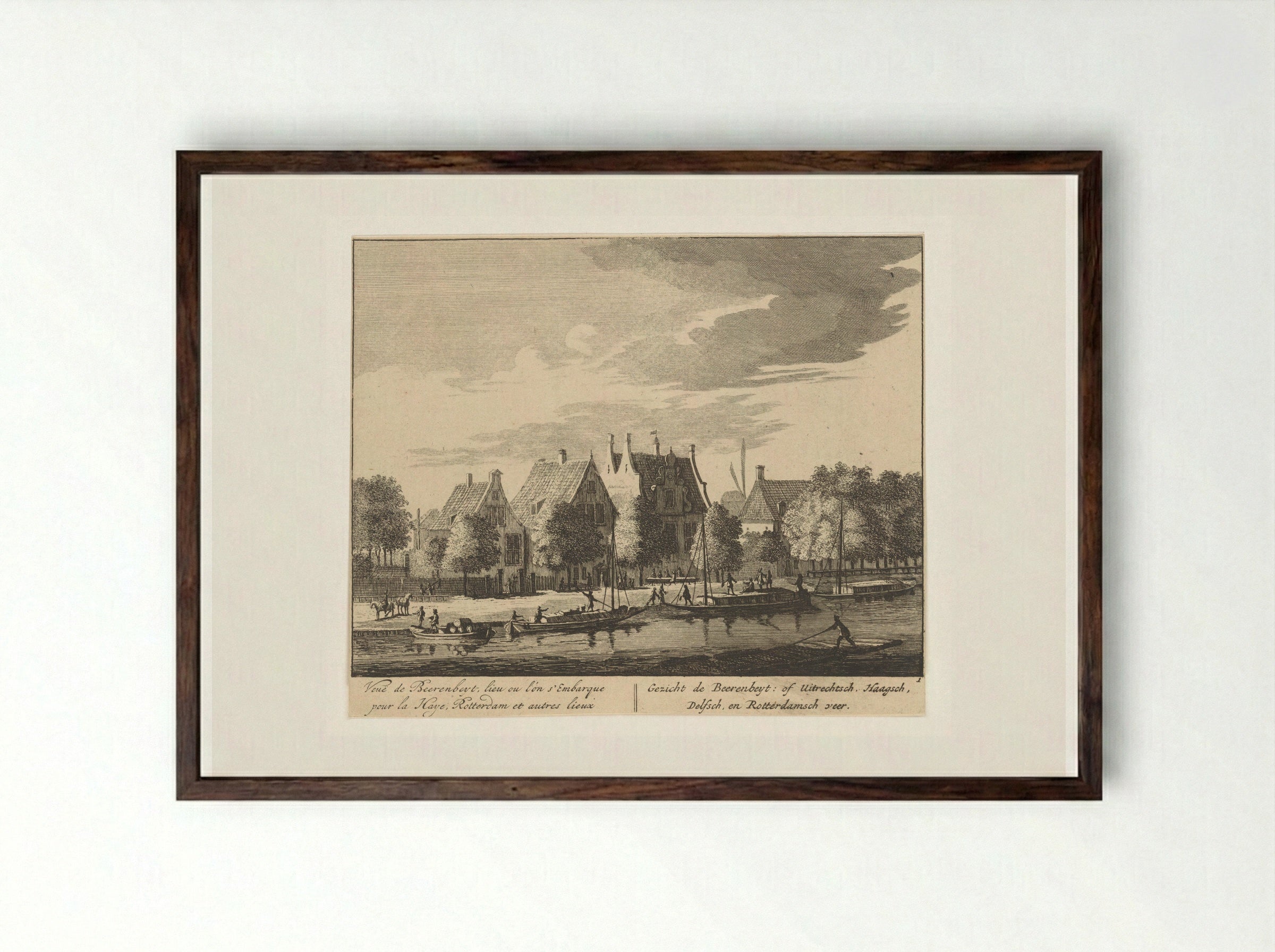 Gezicht op de Amstel bij herberg de Beerebijt - Matthijs Pool - Framed Print Dark Wood